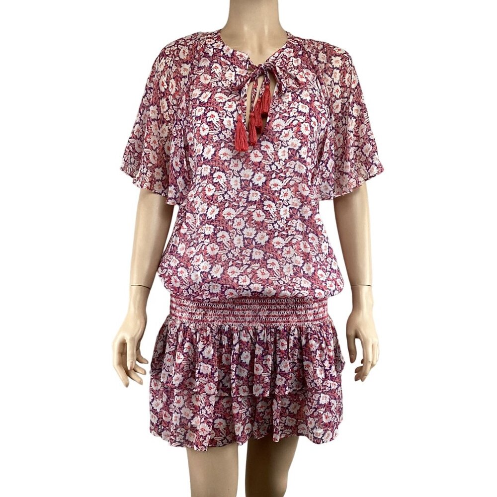Rebecca Minkoff Dress Size Small Pebble Poppy Floral Boho Smocked‎ Waist